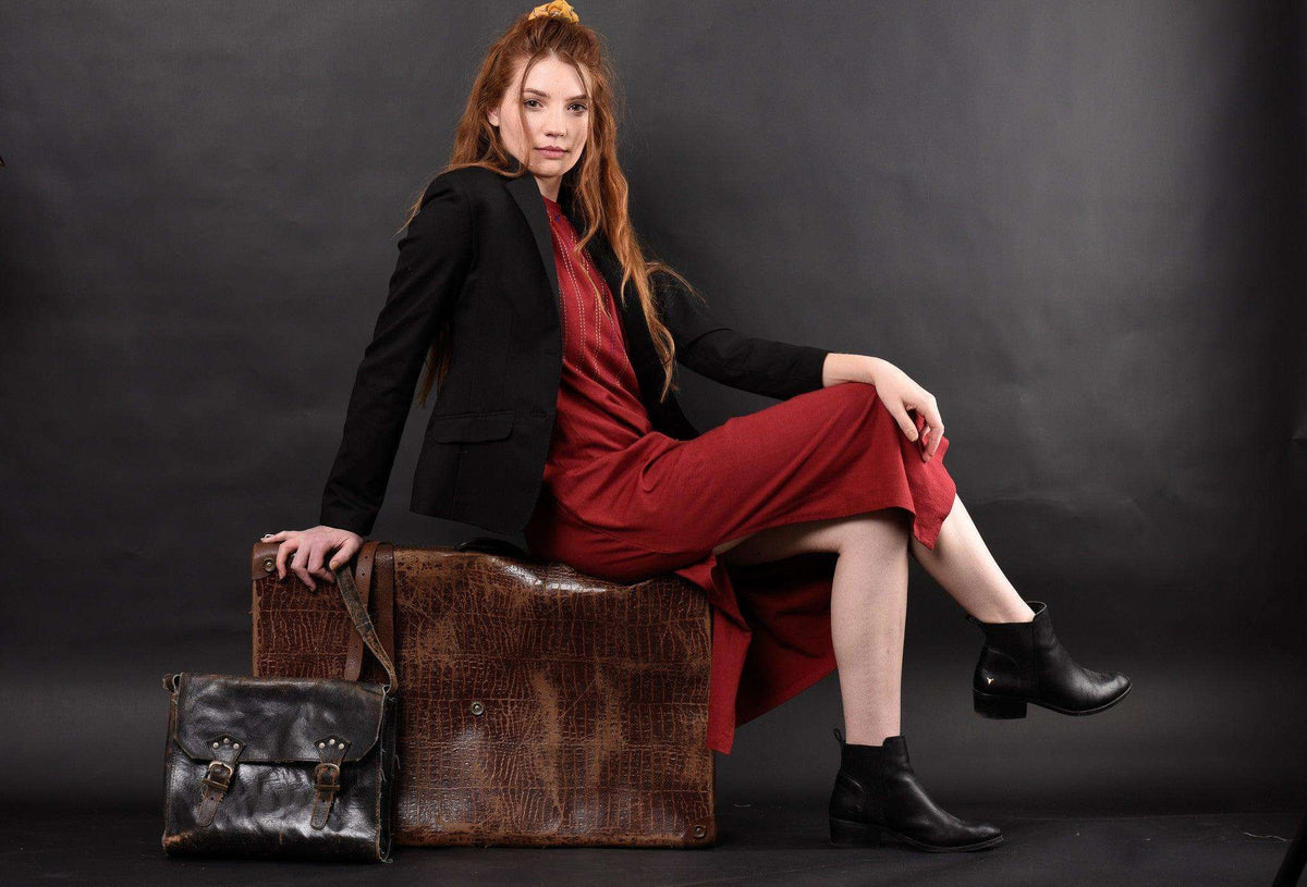 Terra Deep Red Embroidered Cotton Jersey Midi Dress