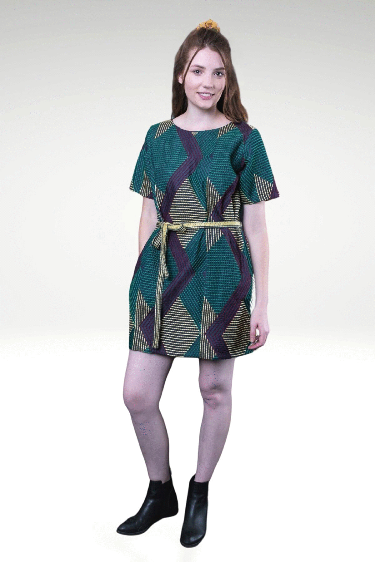 denim embroidered dress on sale