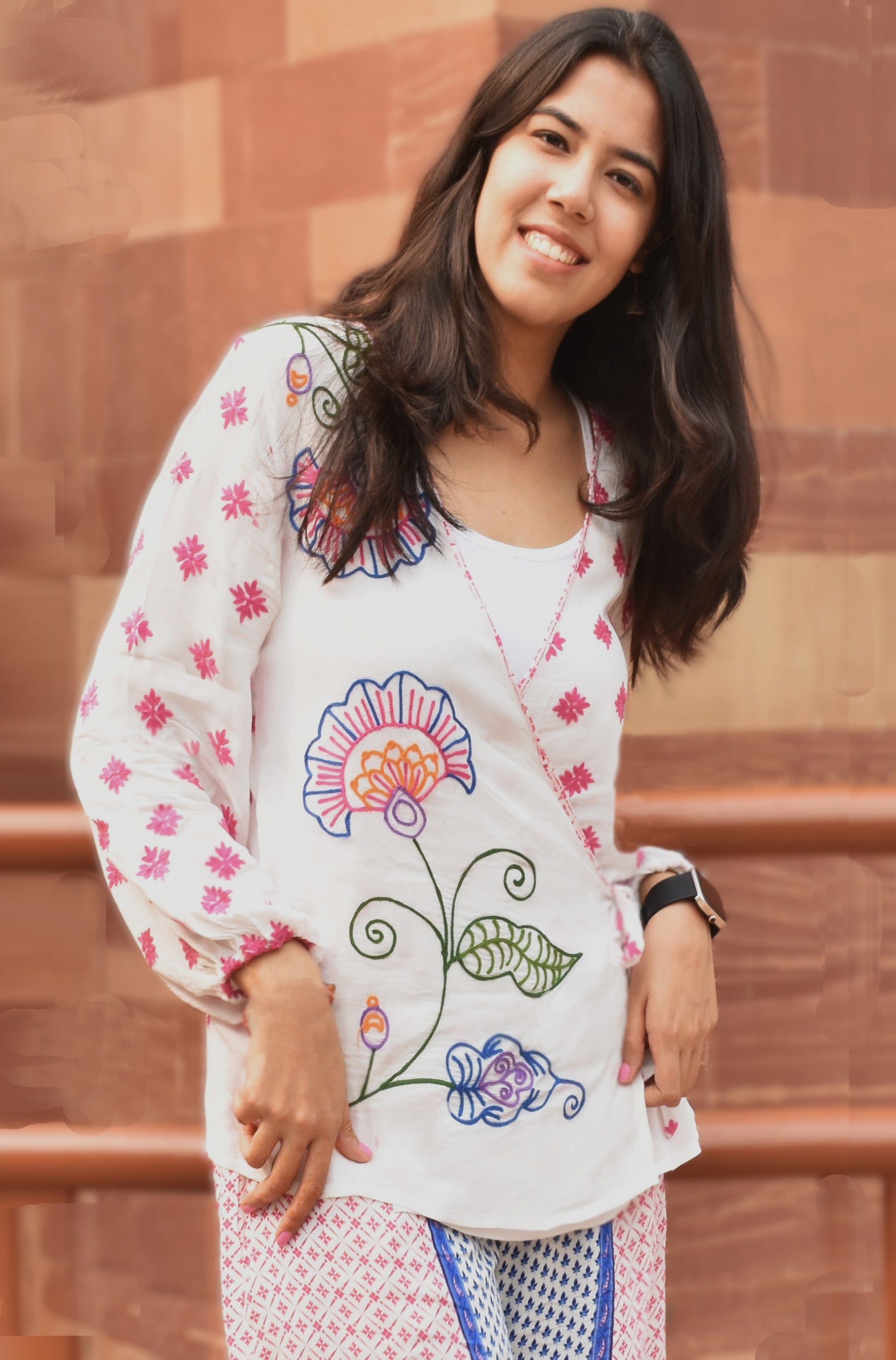 Ayse Embroidered Wrap top zohaonline
