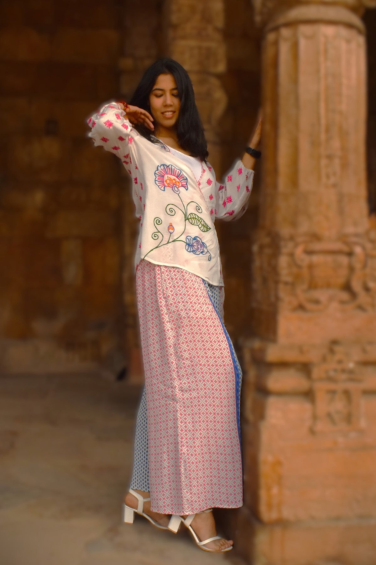 Ayse Embroidered Wrap top zohaonline
