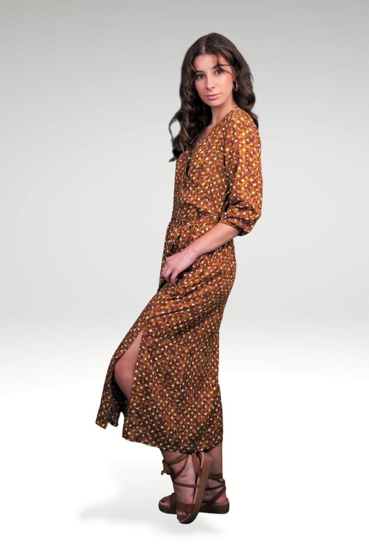 BAHNAZ FLORAL POLKA DRESS - zohaonline