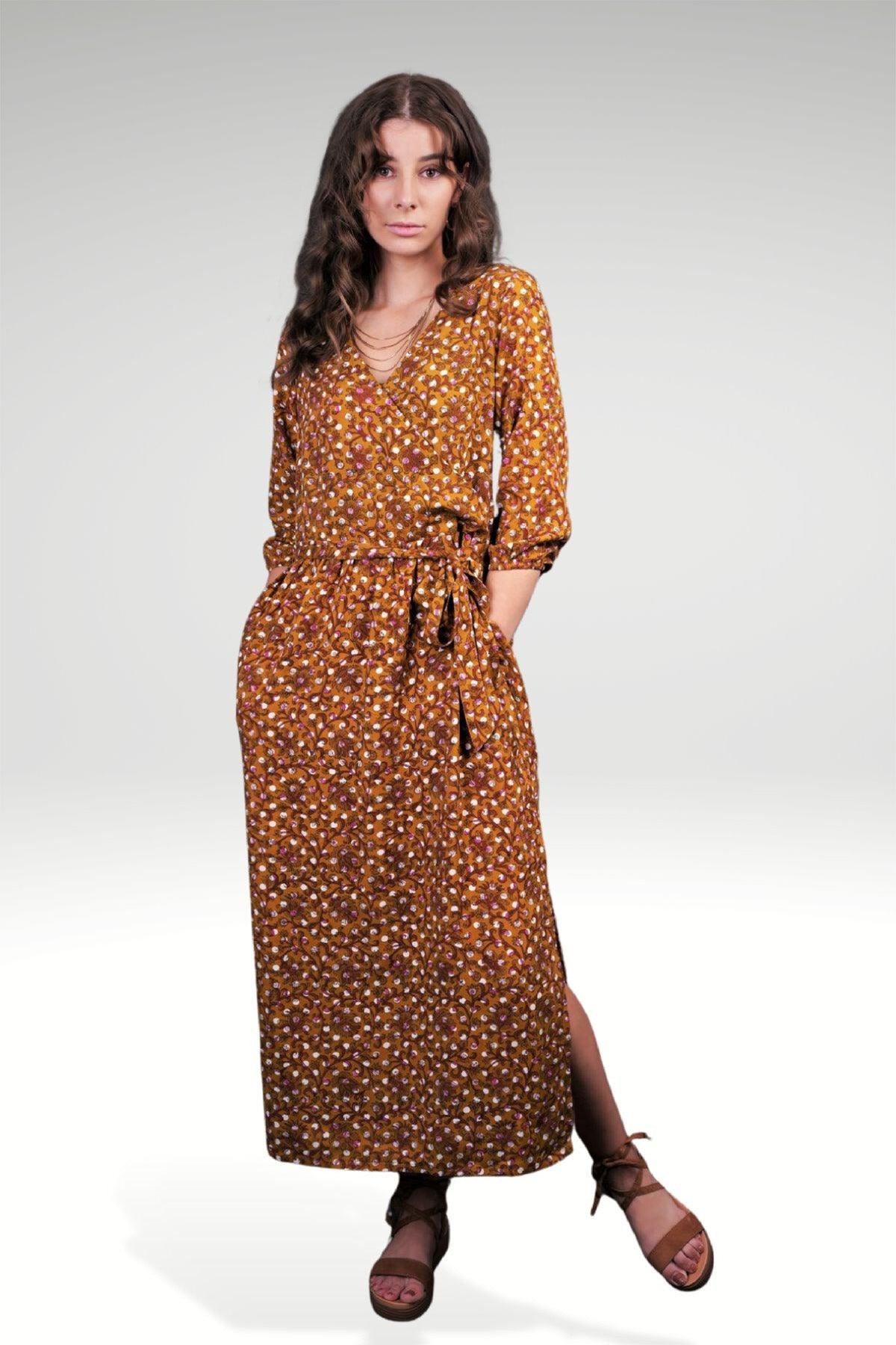 BAHNAZ FLORAL POLKA DRESS - zohaonline