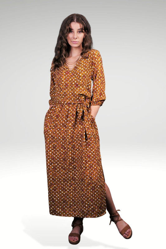 BAHNAZ FLORAL POLKA DRESS - zohaonline