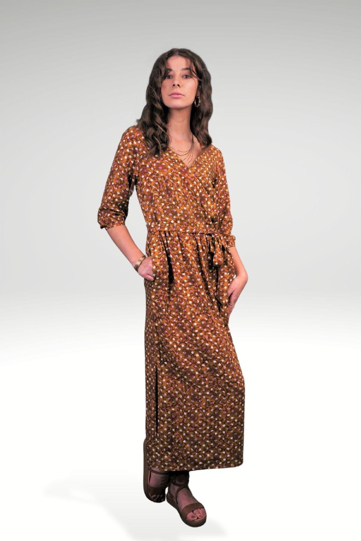 BAHNAZ FLORAL POLKA DRESS - zohaonline