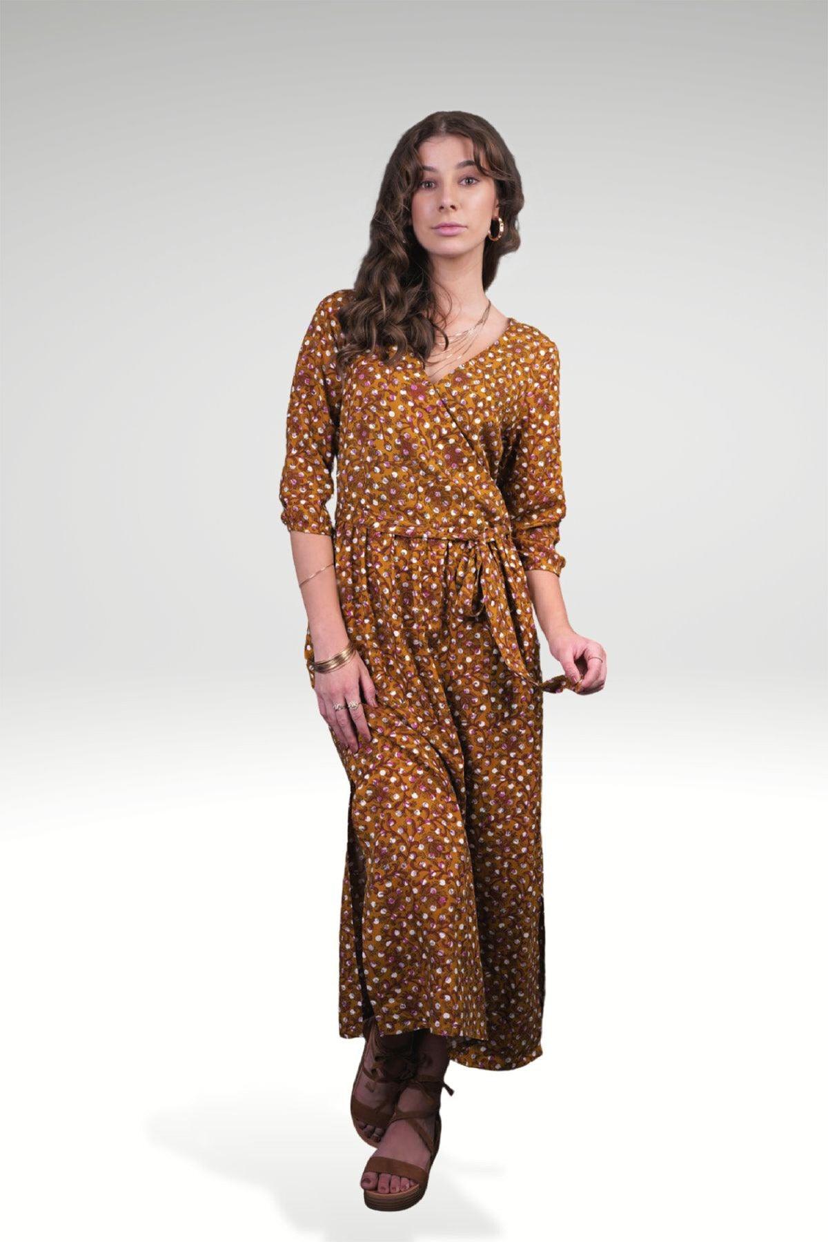 BAHNAZ FLORAL POLKA DRESS - zohaonline