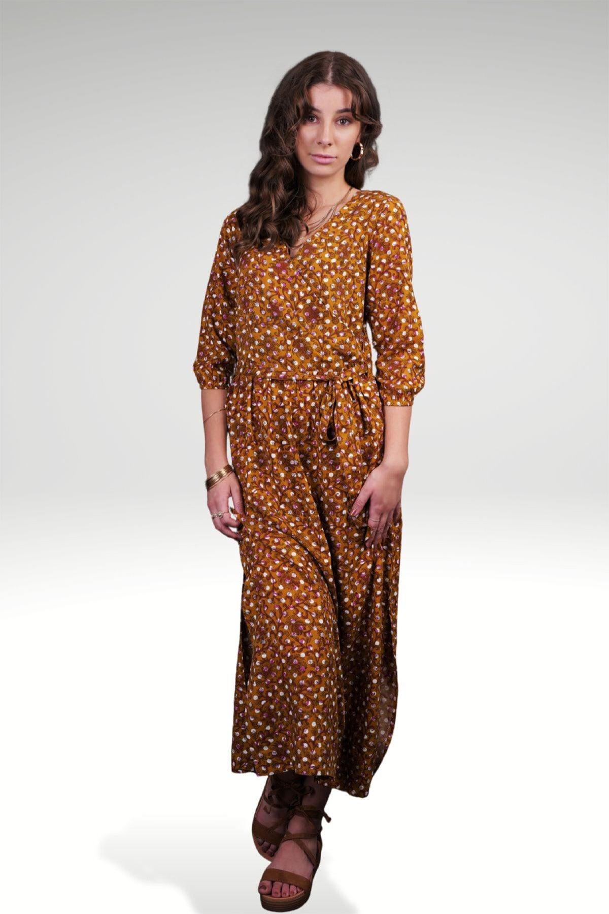 BAHNAZ FLORAL POLKA DRESS - zohaonline