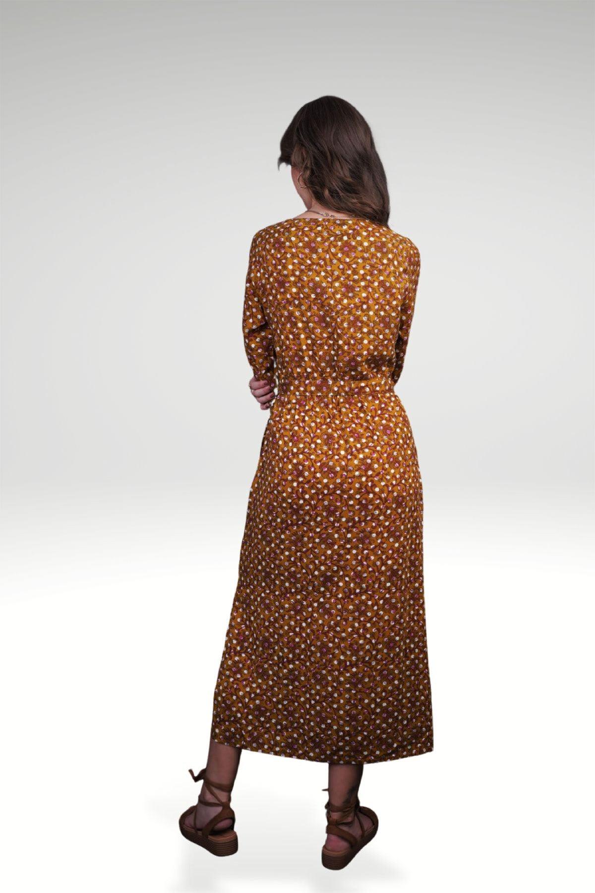 BAHNAZ FLORAL POLKA DRESS - zohaonline