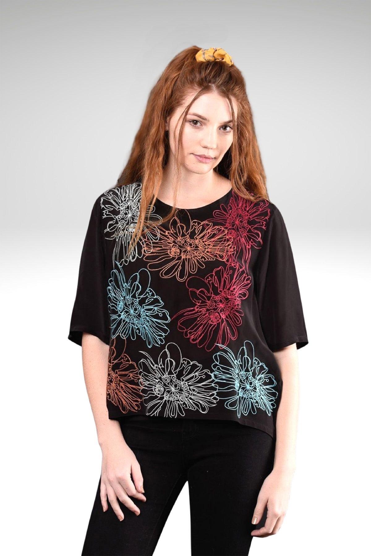 CARMEN FLORAL EMBROIDERED TOP - zohaonline