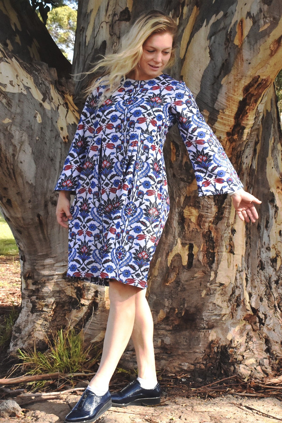 LUNA LUREX PRINTED FLORAL DRESS - zohaonline
