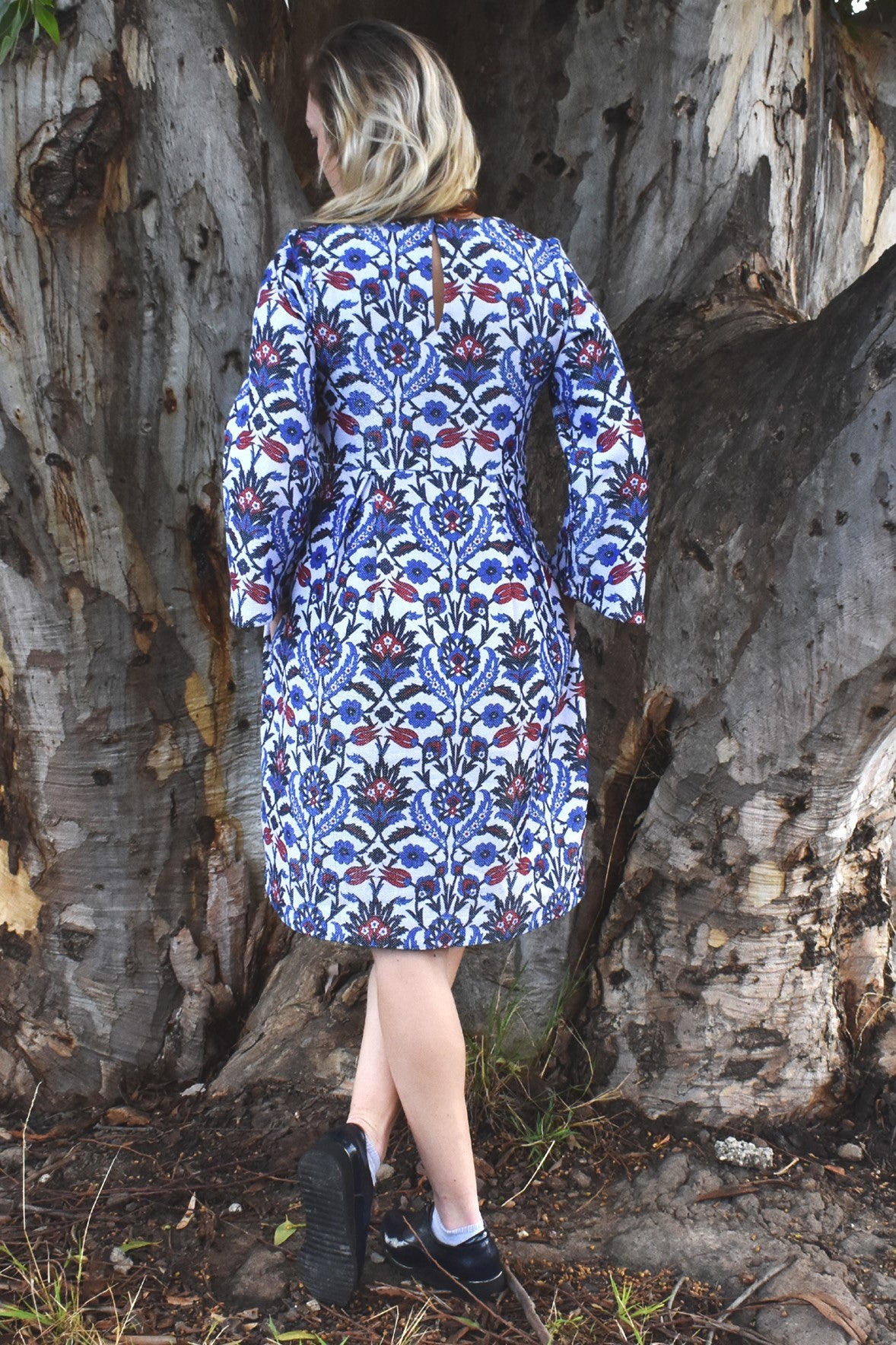 LUNA LUREX PRINTED FLORAL DRESS - zohaonline