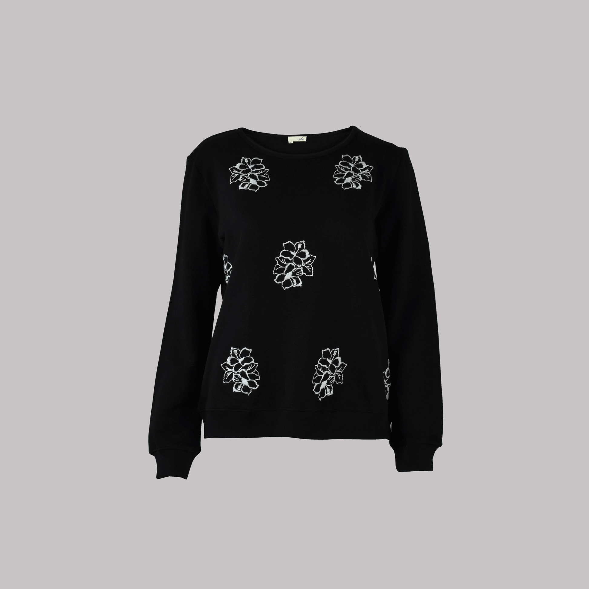 ADAH FLORAL EMBROIDERED KNIT TOP - zohaonline