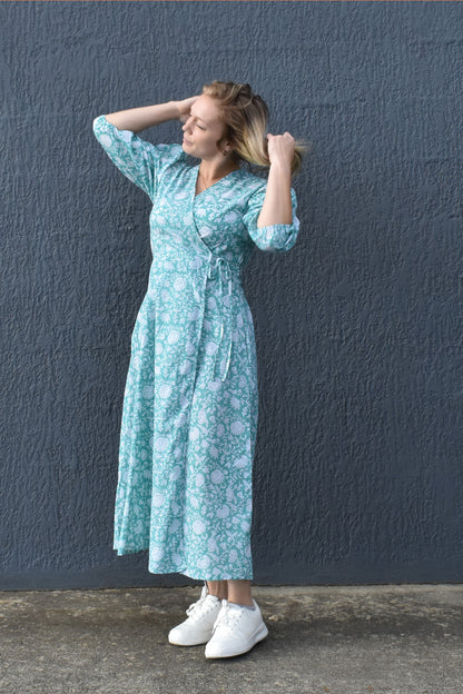 ZEPHYR PRINTED WRAP MAXI DRESS - zohaonline