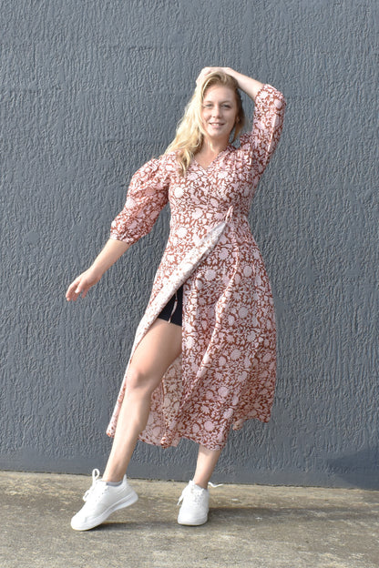 ZEPHYR PRINTED WRAP MAXI DRESS - zohaonline