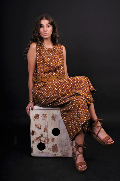 SHAIMA FLORAL POLKA WIDE LEG PANTS - zohaonline