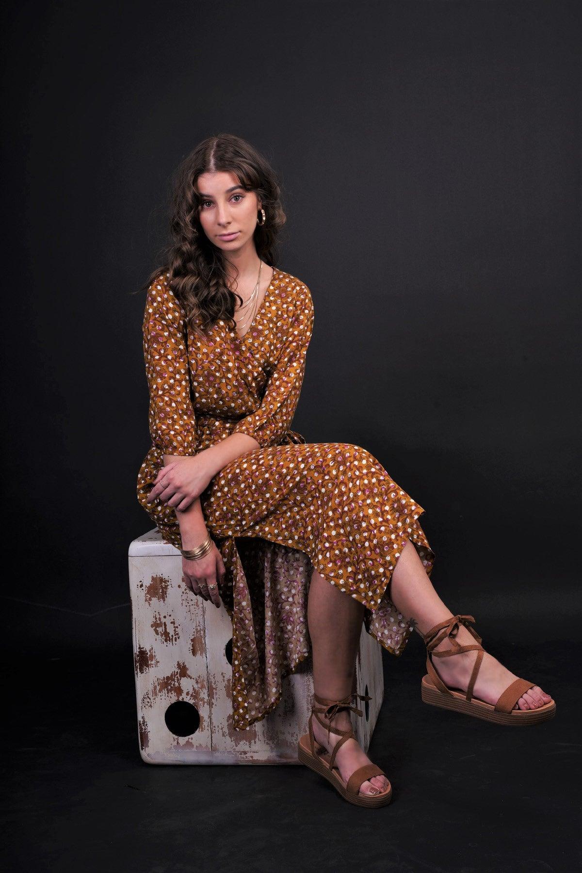 BAHNAZ FLORAL POLKA DRESS - zohaonline