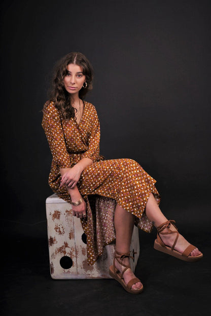BAHNAZ FLORAL POLKA DRESS - zohaonline