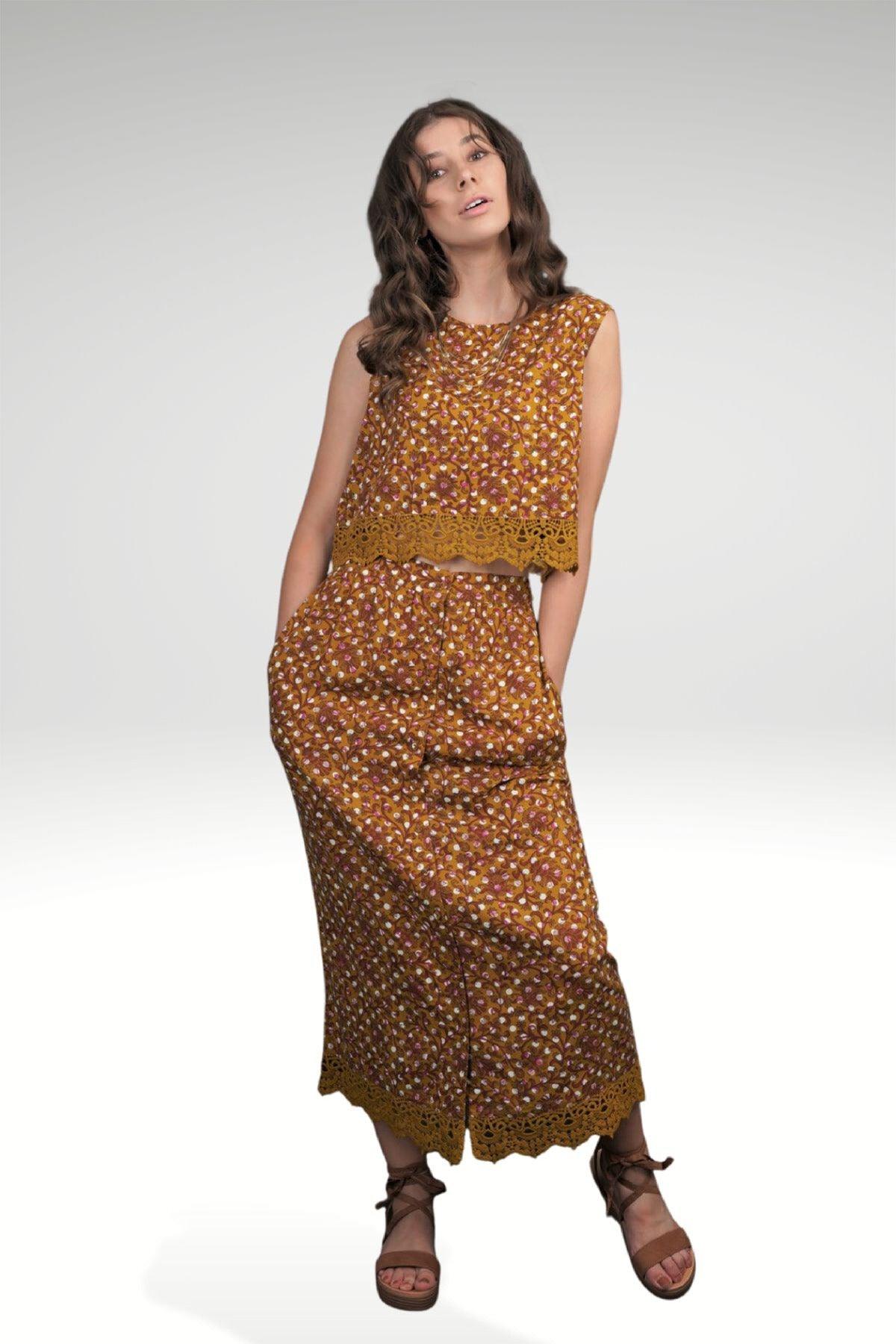 GRACE FLORAL POLKA SKIRT - zohaonline