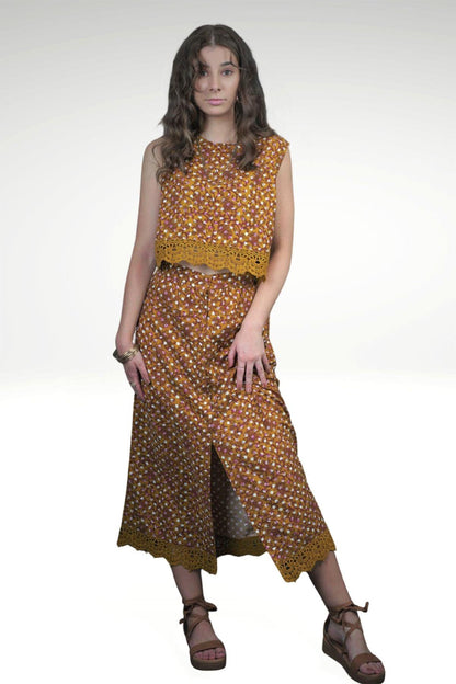 GRACE FLORAL POLKA SKIRT - zohaonline