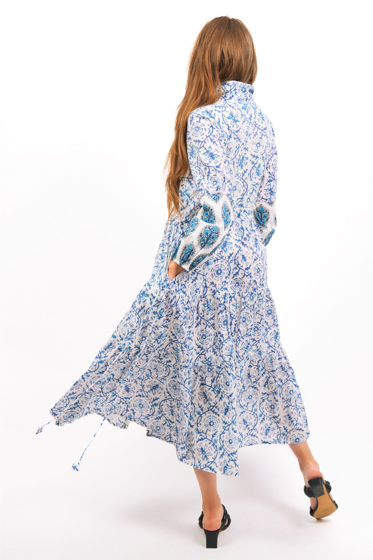 SWISHY AND SWIRLY DRESS- IRIS PRINTED TIERED MAXI DRESS - zohaonline