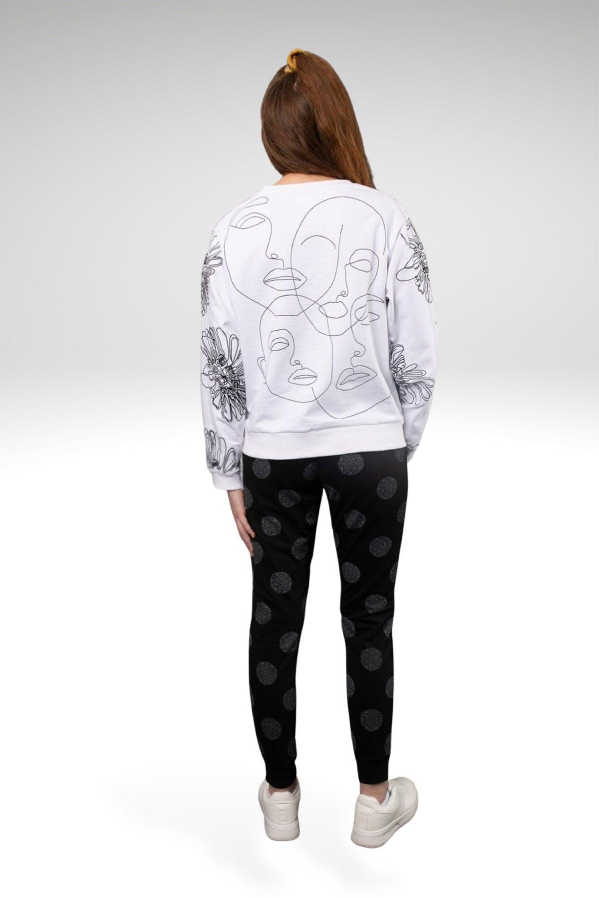LETICIA EMBROIDERED KNIT SWEATSHIRT - zohaonline