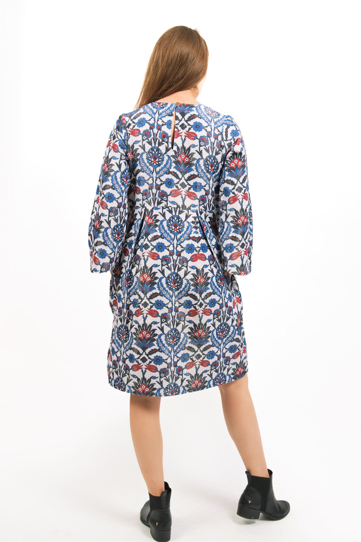 MORE LUREX VERSION OF LUNA LUREX PRINTED FLORAL DRESS - zohaonline