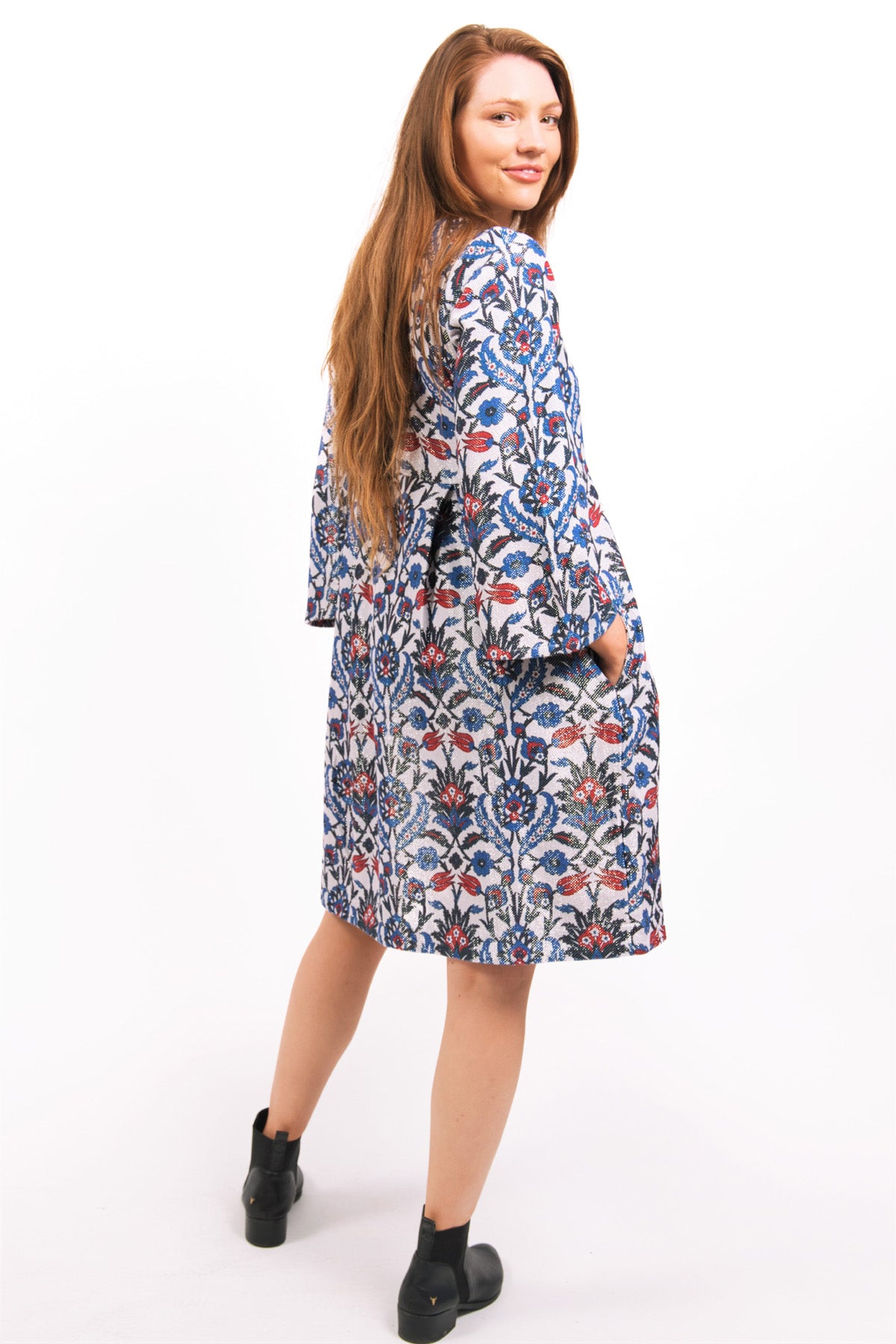 LUNA LUREX PRINTED FLORAL DRESS BRIGHT VERSION  - zohaonline