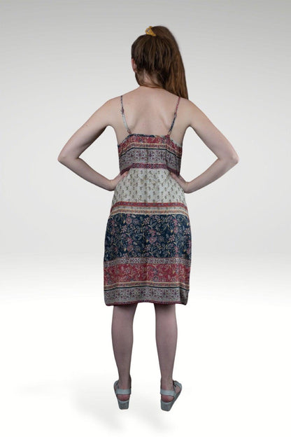 NAHAL PRINTED SLIP DRESS - zohaonline- BACK VIEW