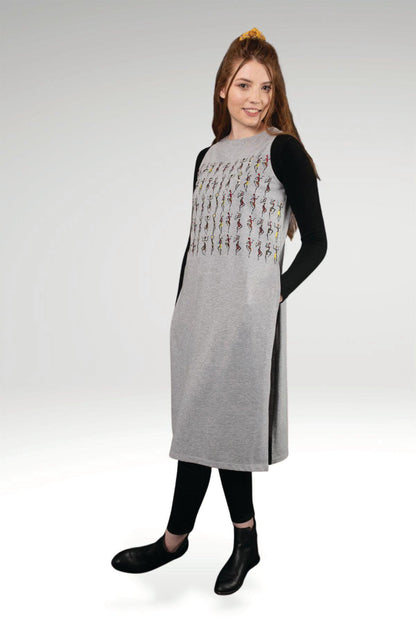 Aidan Embroidered Knit Maxi Top | Long Top with Slits - Zohaonline