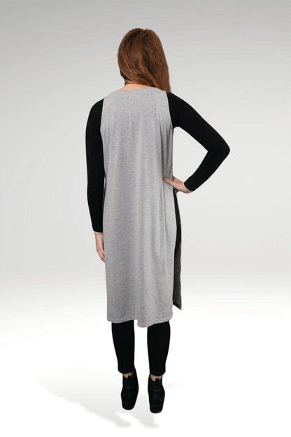 Aidan Embroidered Knit Maxi Top Gray - Zohaonline | Back View