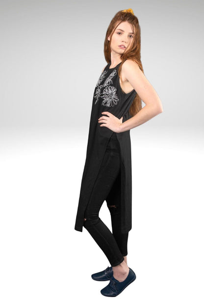 BERNICE EMBROIDERED LONG TEE - zohaonline