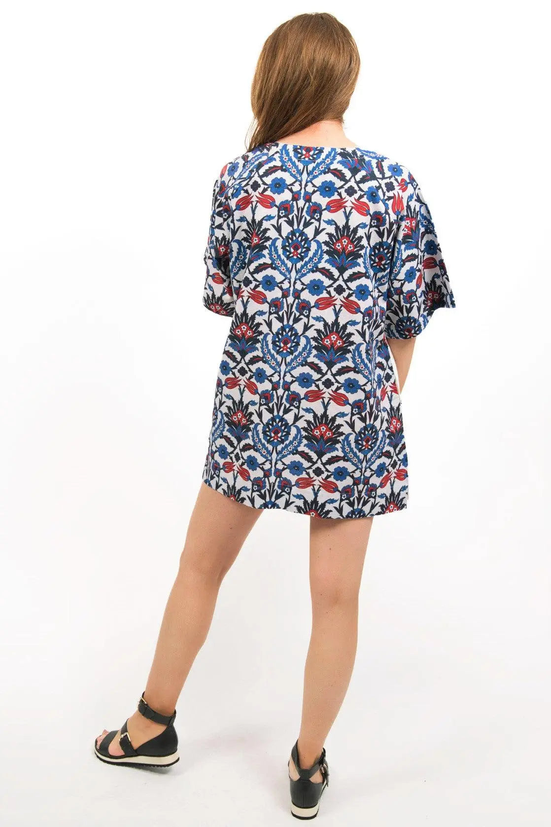 CELESTE EMBROIDERED TUNIC -BACK VIEW ON MODEL  zohaonline