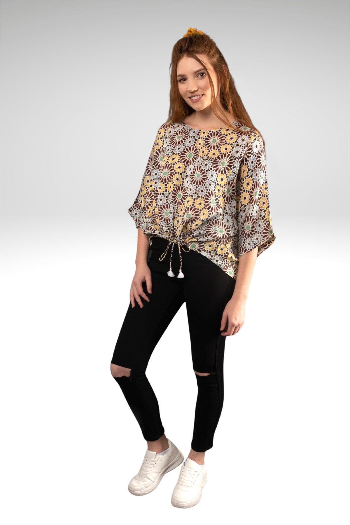 ELEKTRA MODAL PRINTED TOP - zohaonline