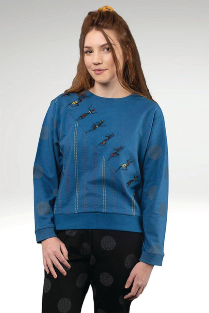 ELOISE EMBROIDERED KNIT SWEATSHIRT - zohaonline