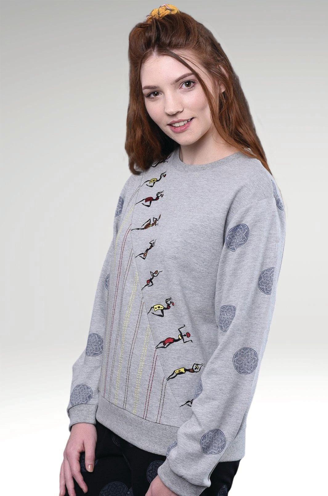 ELOISE EMBROIDERED KNIT SWEATSHIRT - zohaonline