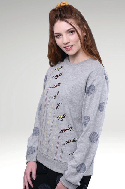 ELOISE EMBROIDERED KNIT SWEATSHIRT - zohaonline