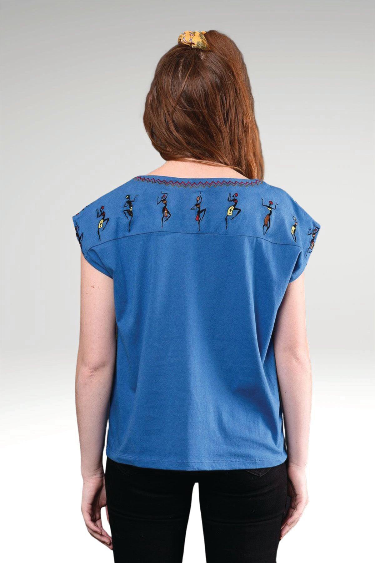 FARICA EMBROIDERED KNIT TEE - zohaonline
