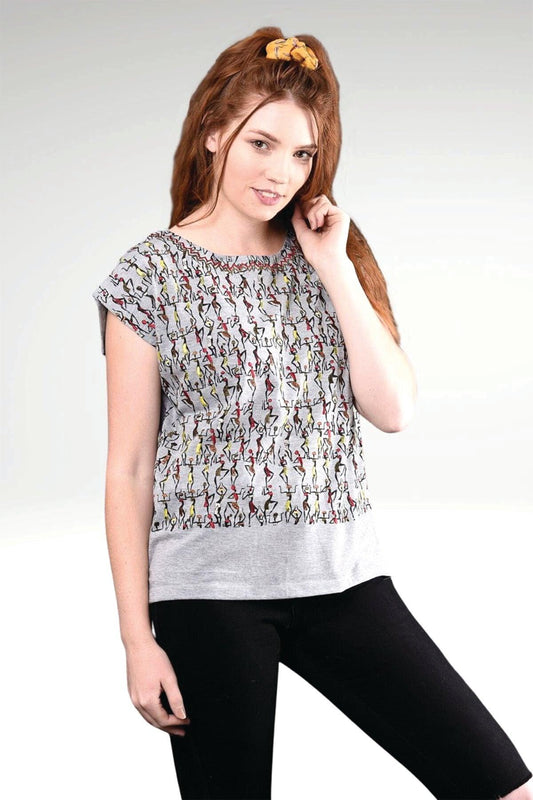 FARICA EMBROIDERED KNIT TEE - zohaonline