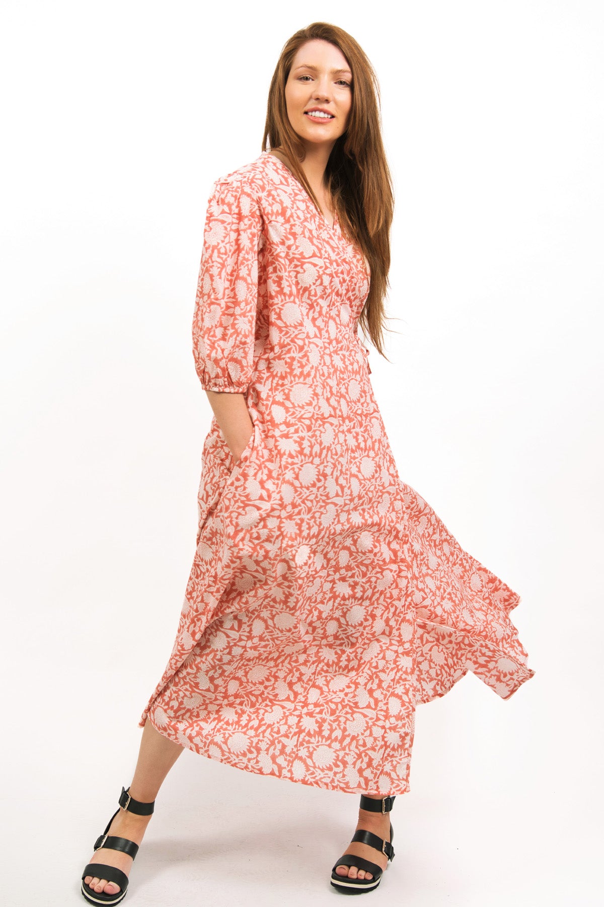 ZEPHYR PRINTED WRAP MAXI DRESS - zohaonline