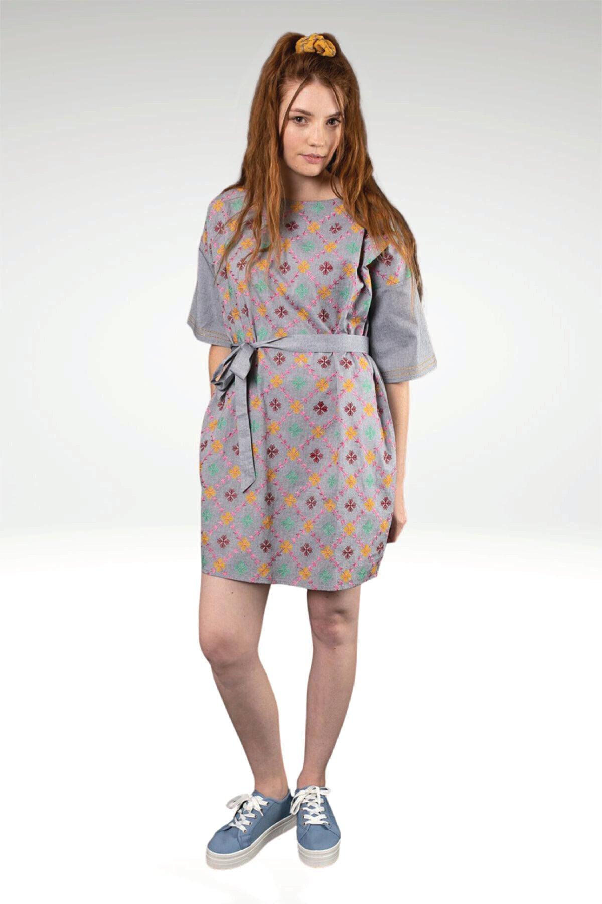 FEIROUZ EMBROIDERED DRESS - zohaonline