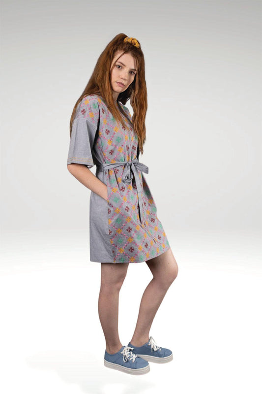 FEIROUZ EMBROIDERED DRESS - zohaonline