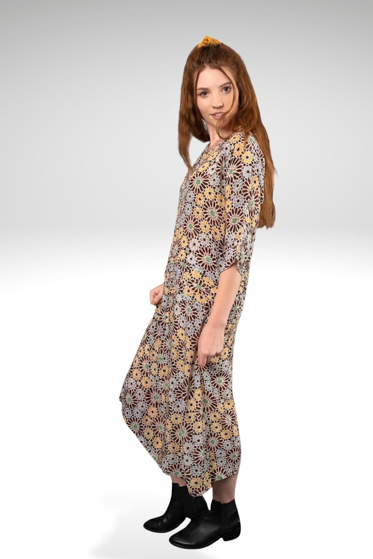 HELEN PRINTED VISCOSE DRESS - zohaonline