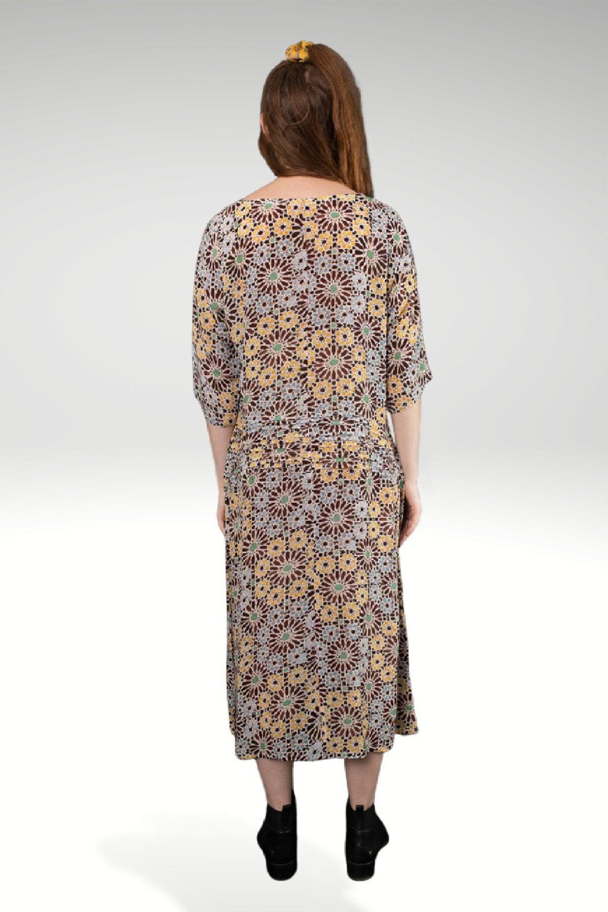 HELEN PRINTED VISCOSE DRESS - zohaonline