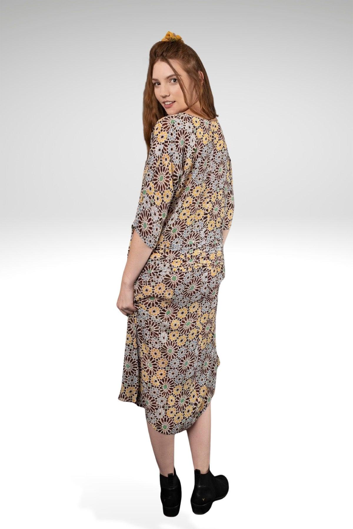 HELEN PRINTED VISCOSE DRESS - zohaonline