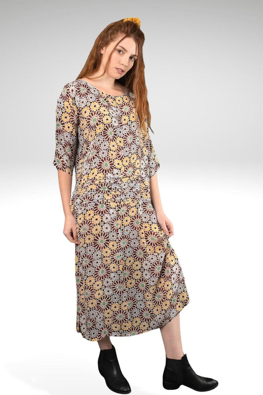 HELEN PRINTED VISCOSE DRESS - zohaonline