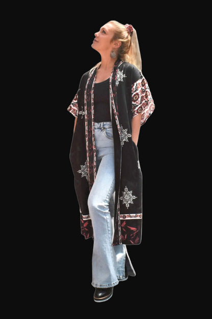 JUANA PRINTED MODAL KIMONO -PAIRED WITH JEANS AND TEE-  zohaonline