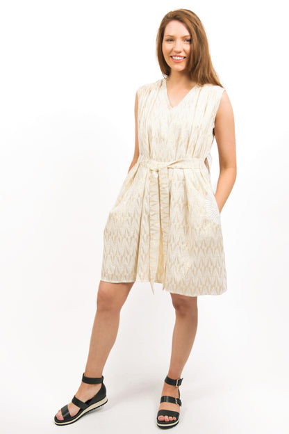 STELLA LUREX COTTON SUMMER DRESS -FRONT VIEW ON THE MODEL- zohaonline