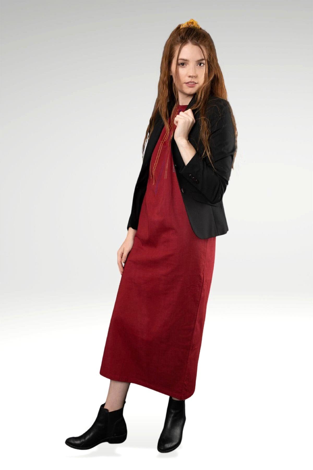 TERRA EMBROIDERED KNIT MAXI DRESS - zohaonline