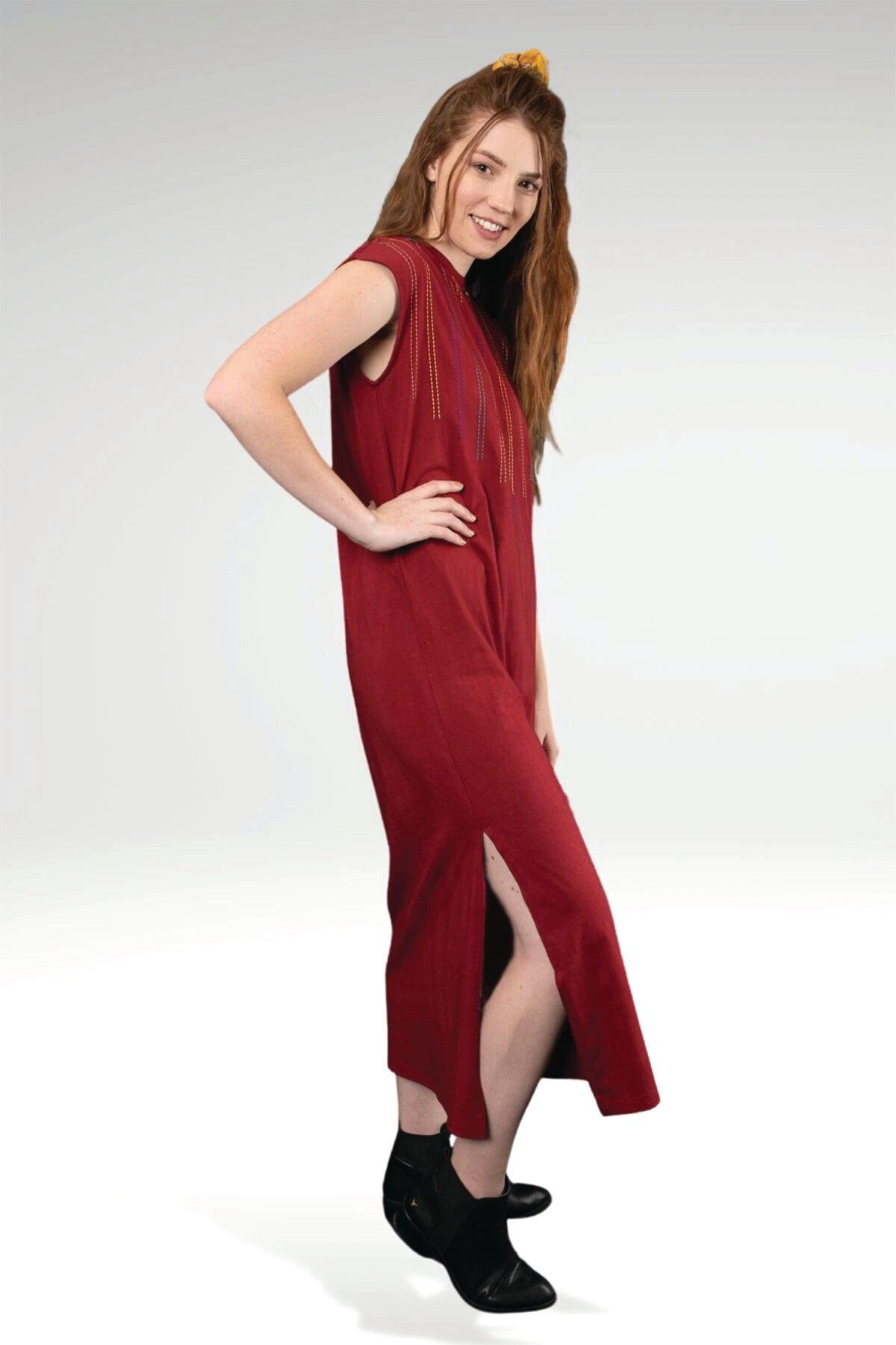 TERRA EMBROIDERED KNIT MAXI DRESS - zohaonline